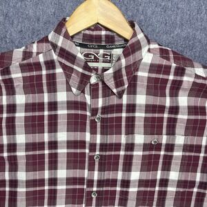 GameGuard Outdoors Mens 3X Maroon Plaid Short Sleeve Ventilated Fishing Shirt